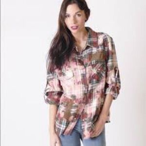 Nu Vintage Plaid Shirt EUC size Large Soft Flannel Distressed